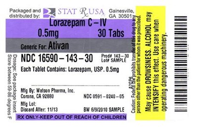 Label Image - LORAZEPAM 0 5MG LABEL